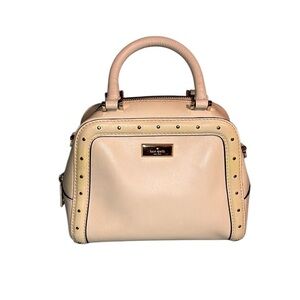 Kate Spade Cream Satchel Studded Leather Bag + Strap